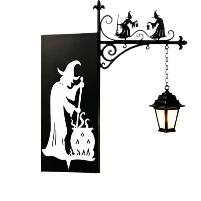 lanterne murale rétro support livres fer forgé vitres transparentes classique vintage chambre