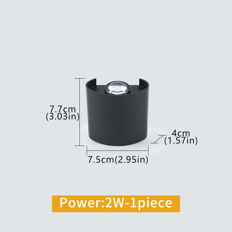 lampes murales led modernes noires 2w 4w blanc chaud froid éclairage intérieur extérieur ip65