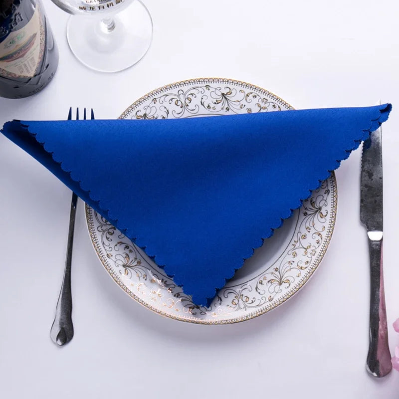 serviette table polyester unie bordure dentelle classique mariage décoration restaurant