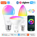 ampoules led intelligentes blanc multicolore rgb wifi zigbee bluetooth 2700 6500k moderne transparentes