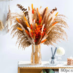 Bouquet fleurs séchées orange rustique décoration intérieure anniversaire fête casa