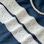 ruban dentelle blanche fleurs coton polyester accessoire couture diy robe jupe décoration artisanale classique