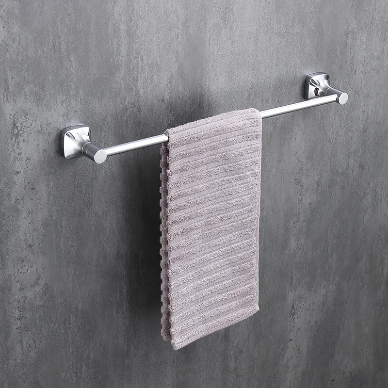 porte serviettes mural chrome vis fixations moderne salle bains accessoire métal lisse