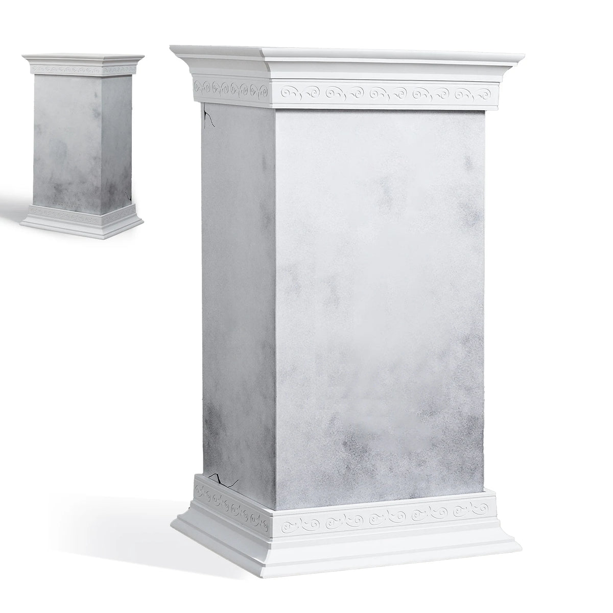 socle romain blanc colonne décorative statue support marbre ornements classiques