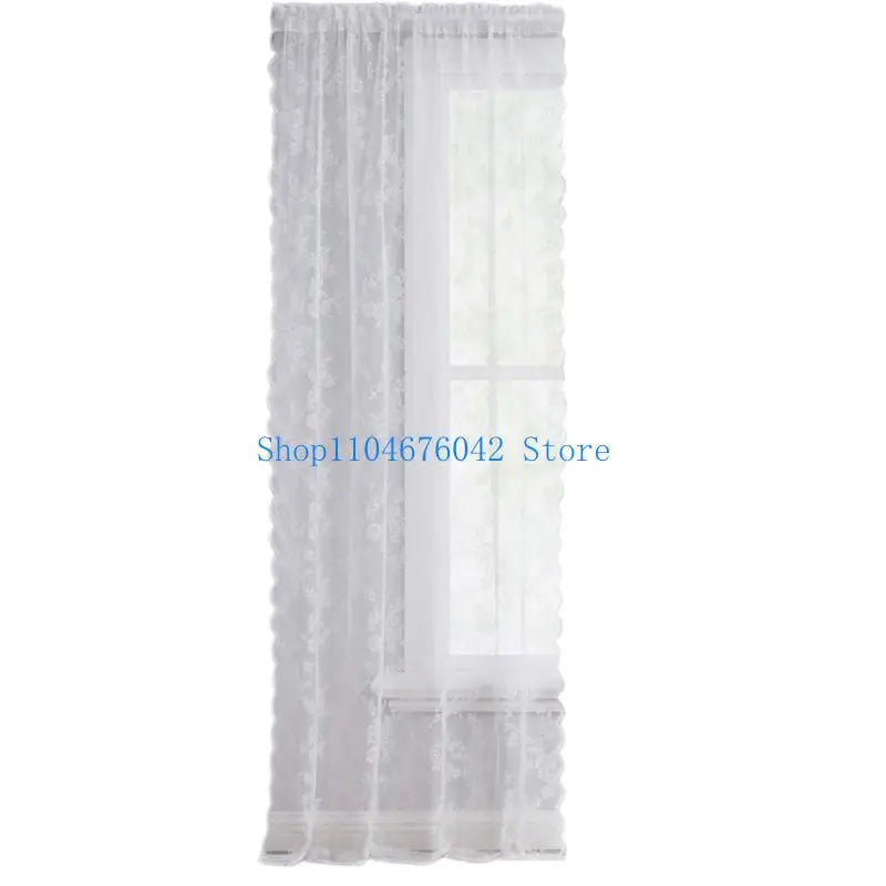 rideaux ajourés floral noir romantique vintage tringle métallique chambre salon opaque transparent