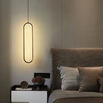 Lampe suspendue LED noir doré minimaliste intérieur chambre coucher flux lumineux faible montage semi
