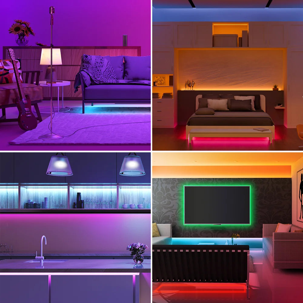 ruban led flexible 567 leds rgb changement couleur télécommande moderne vert rouge bleu violet