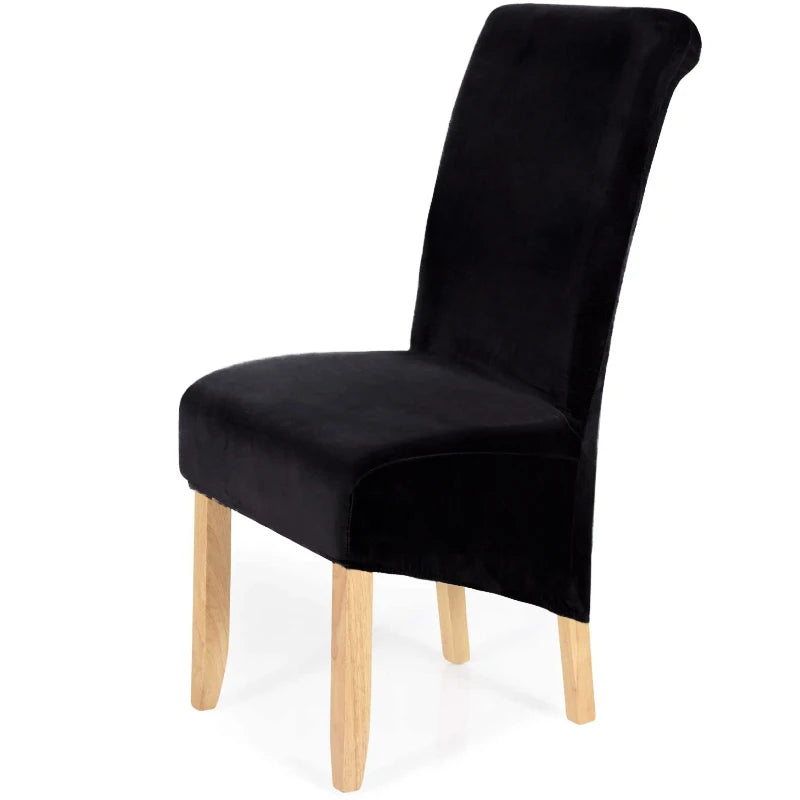 housses chaise velours stretch modernes gris foncé amovibles lavables grandes douces