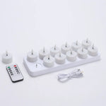 bougies led rechargeables blanc modernes télécommande boîte rangement câble usb 12pcs 4pcs 6pcs