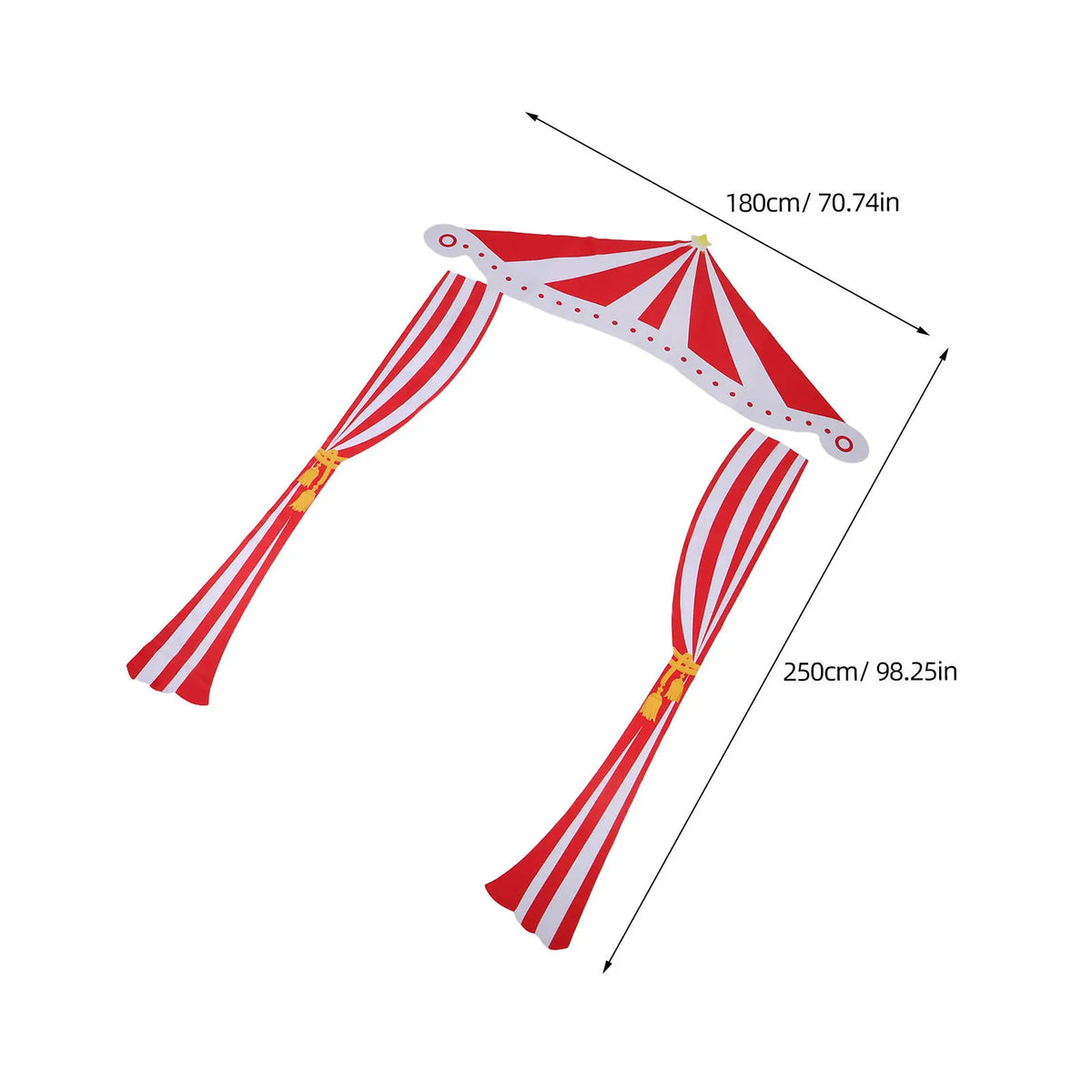 décoration fête anniversaire cirque bannière porte rouge blanche rayée taffetas opaquemax14mots