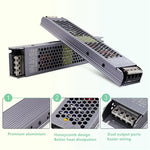 alimentation led 12v 24v transformateur 60w 100w 150w 200w 300w 400w connecteurs gris moderne