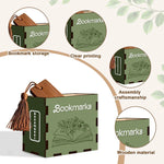 rangement bois marque pages décoratif literaire dessins fleurs livres ouverts