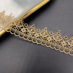 dentelle or blanc floral fine 3.7cm large classique écologique nylon rayonne decoration accessoire