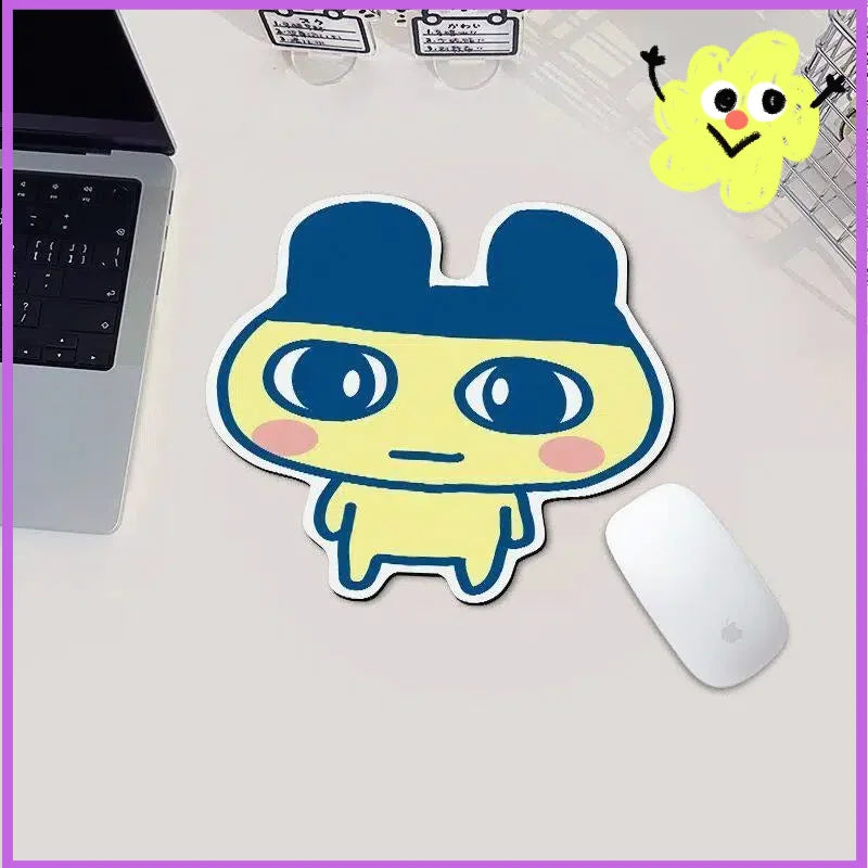 tapis souris dessins animés bleu jaune vert rose souriant antidérapant durable cartoon