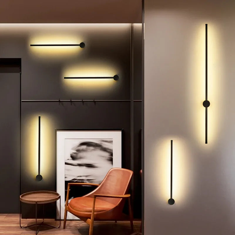 Applique murale LED installée dans un escalier avec éclairage chaleureux