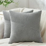 coussin beige rayures verticales moderne housse 45x45cm polyester coton zipper blancintérieur deco maison