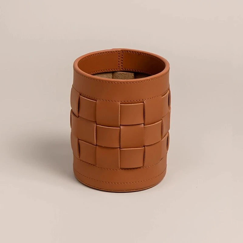 boîte rangement tressée osier clés cosmétiques entrée maison moderne beige