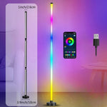 lampe sol led noir multicolore synchronisation musique télécommande application controle moderne minimaliste