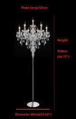 lampe poser sol cristal or argent brillante pendeloques classique baroque transparente