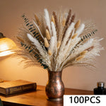bouquet fleurs séchées naturel herbe pampa queues lapins décoration intérieure mariage anniversaire rustic chic