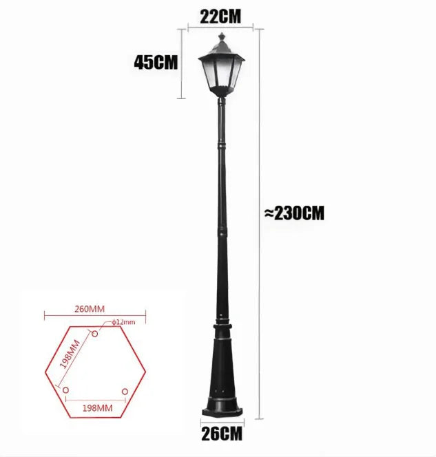 lampe rue dorée texture classique ornements floraux éclairage extérieur ip65 led aluminium