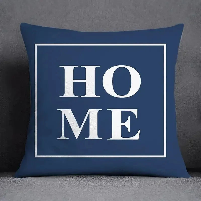 taies d'oreiller géométriques polyester bleu gris moderne maison 45x45cm non toxique respectueux environnement