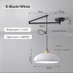 lampe suspendue moderne blanc noir flux lumineux led interrupteur bouton decoration chambre coucher