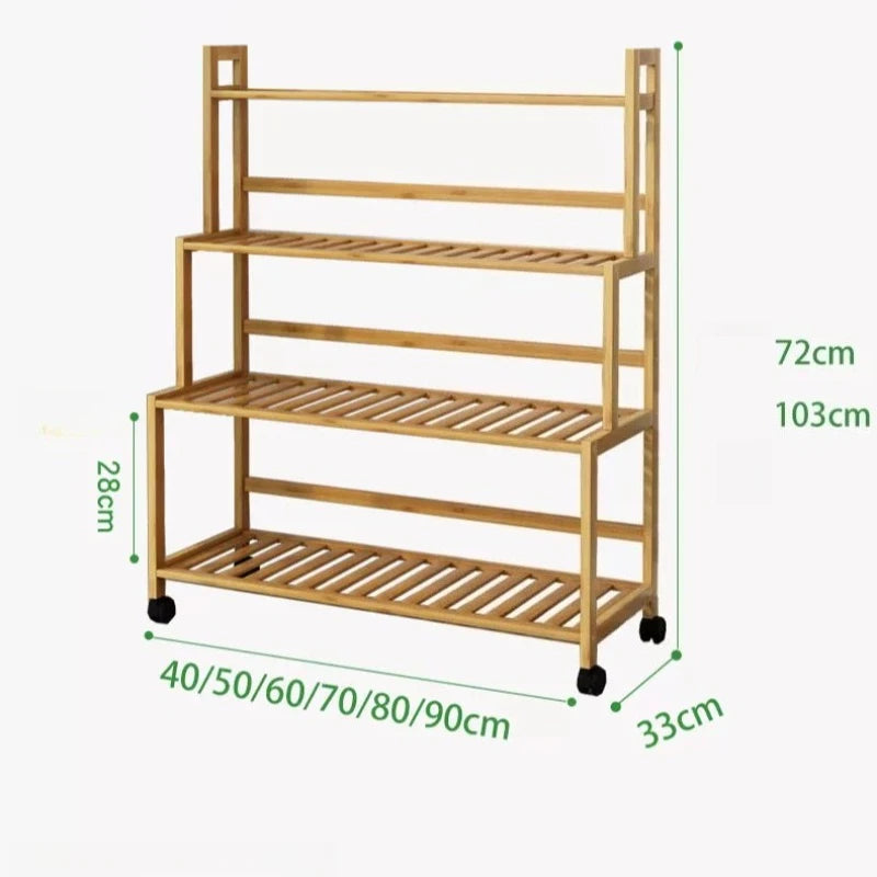 étagère plantes bois moderne extérieure niveaux roulettes support pots 72cm hauteur