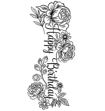 tampons transparents happy birthday fleurs animaux coeurs outils géométriques textes cartonnage anniversaire