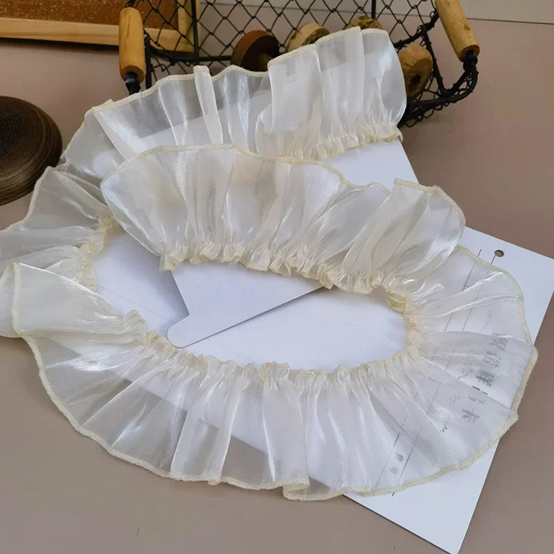 rubans plissés satinés polyester blanc rose violet bleu vert clips mariage élégants classiques