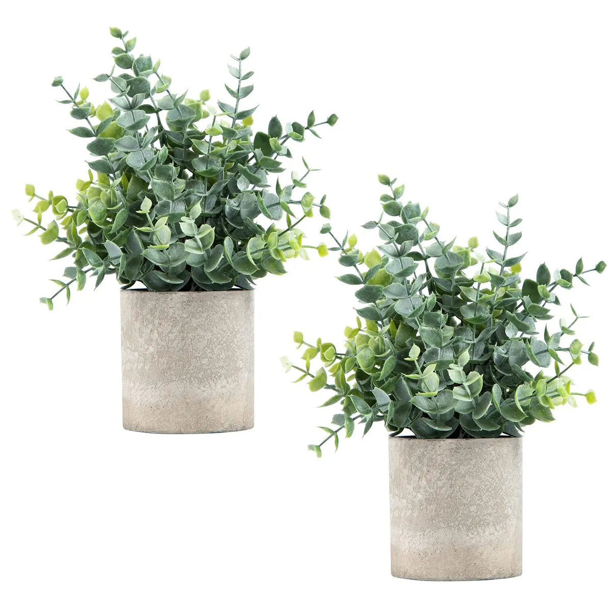 plantes artificielles eucalyptus pot céramique décoration intérieure feuilles vertes nuances grisées