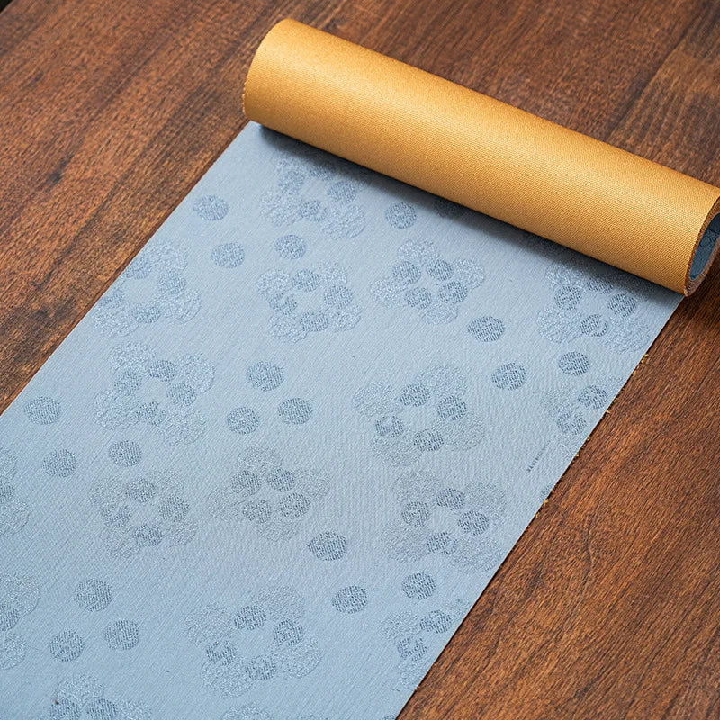 serviettes table chinoises classiques fleurées opaques bleu clair marine marronclair marronn foncé 150cm 200cm