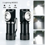 lampe torche led noire texturée moderne clip modes éclairage rechargeable camping pêcheextérieur