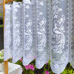 rideau transparent blanc noir floral tulle jacquard classique romantique cuisine
