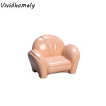 miniature meubles salon moderne fauteuils table basse commode décorations maison résine beige marron blanc