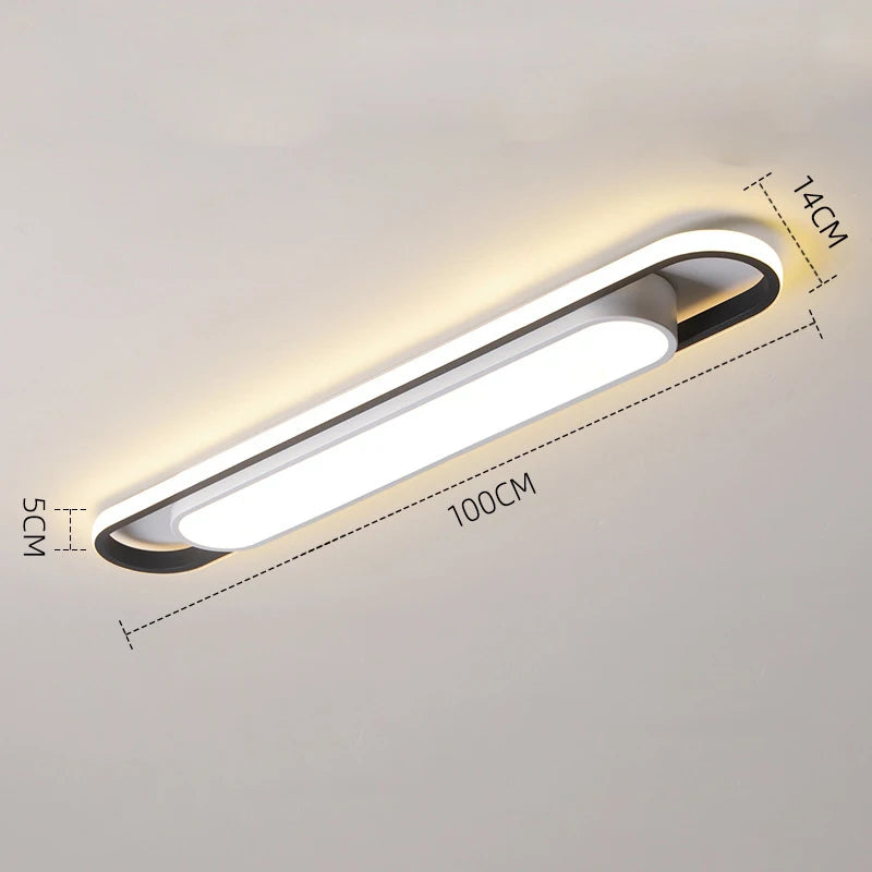 Lampe LED moderne plafonnier aluminium blanc noir éclairage quotidien minimaliste 249 2000 flux lumineux