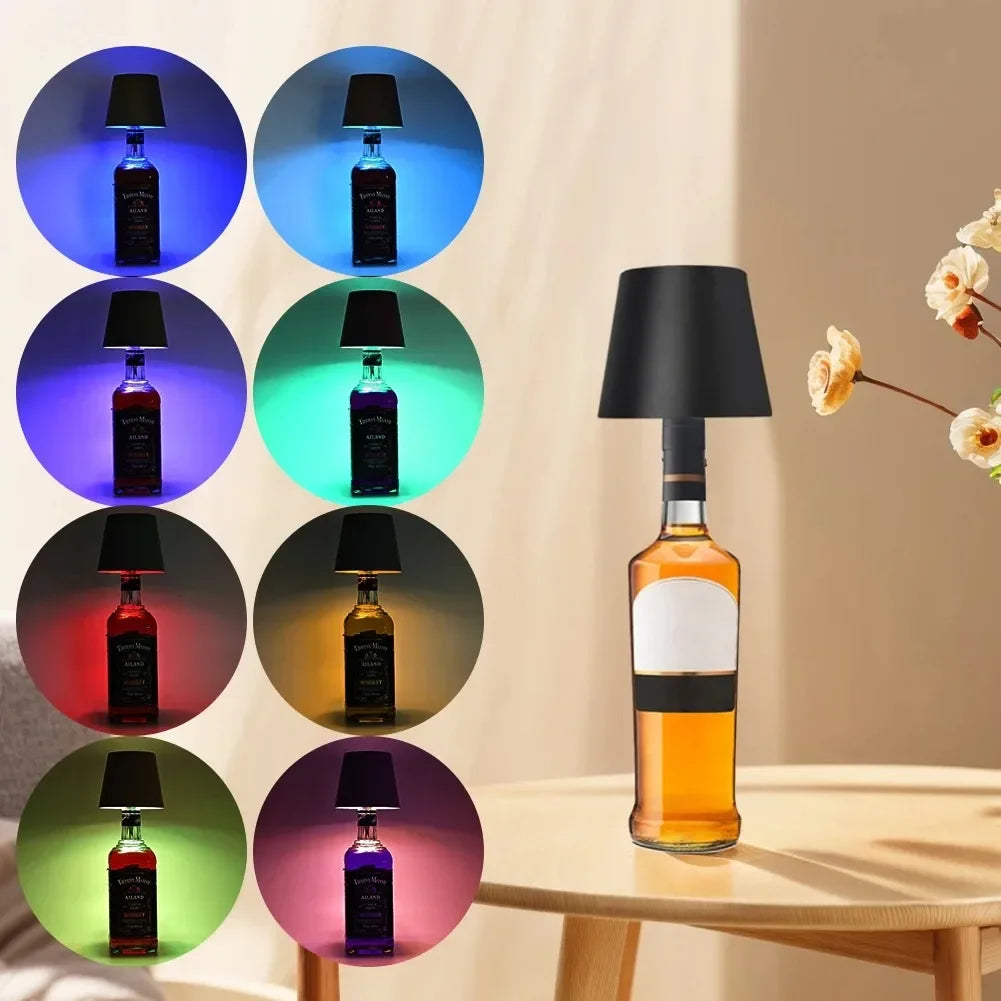lampe table led rechargeable usb 2000mAh variateur tactile intensité variable lumière nuit RGB noir
