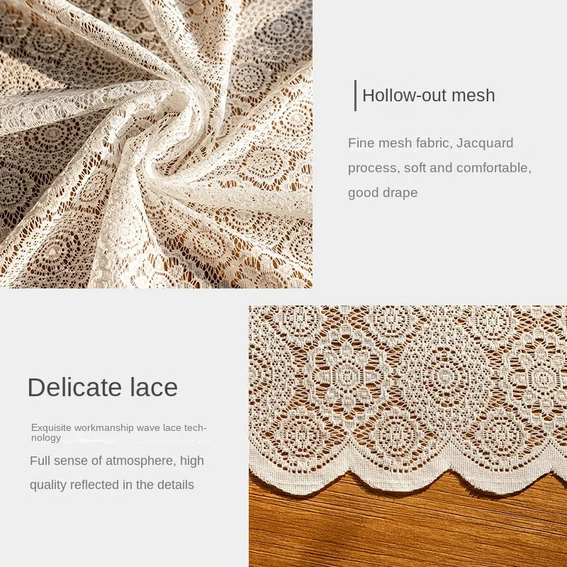 nappe rectangulaire dentelle fine motif floral beige noir élégante table mariage fête