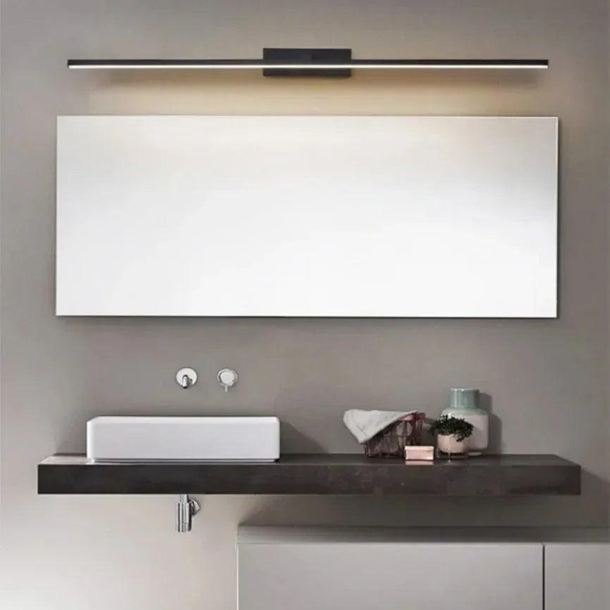 lampe miroir moderne noir blanc led mur 40cm 60cm 80cm 100cm