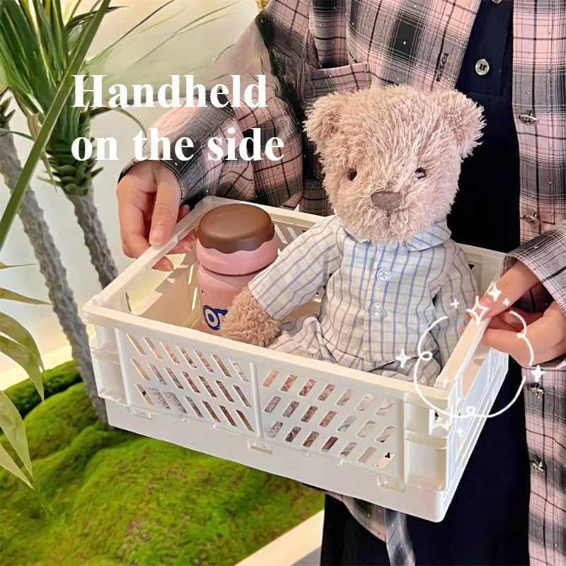 paniers rangement pliables moderne rose bleu beige vert cosmétiques papeterie étudiant