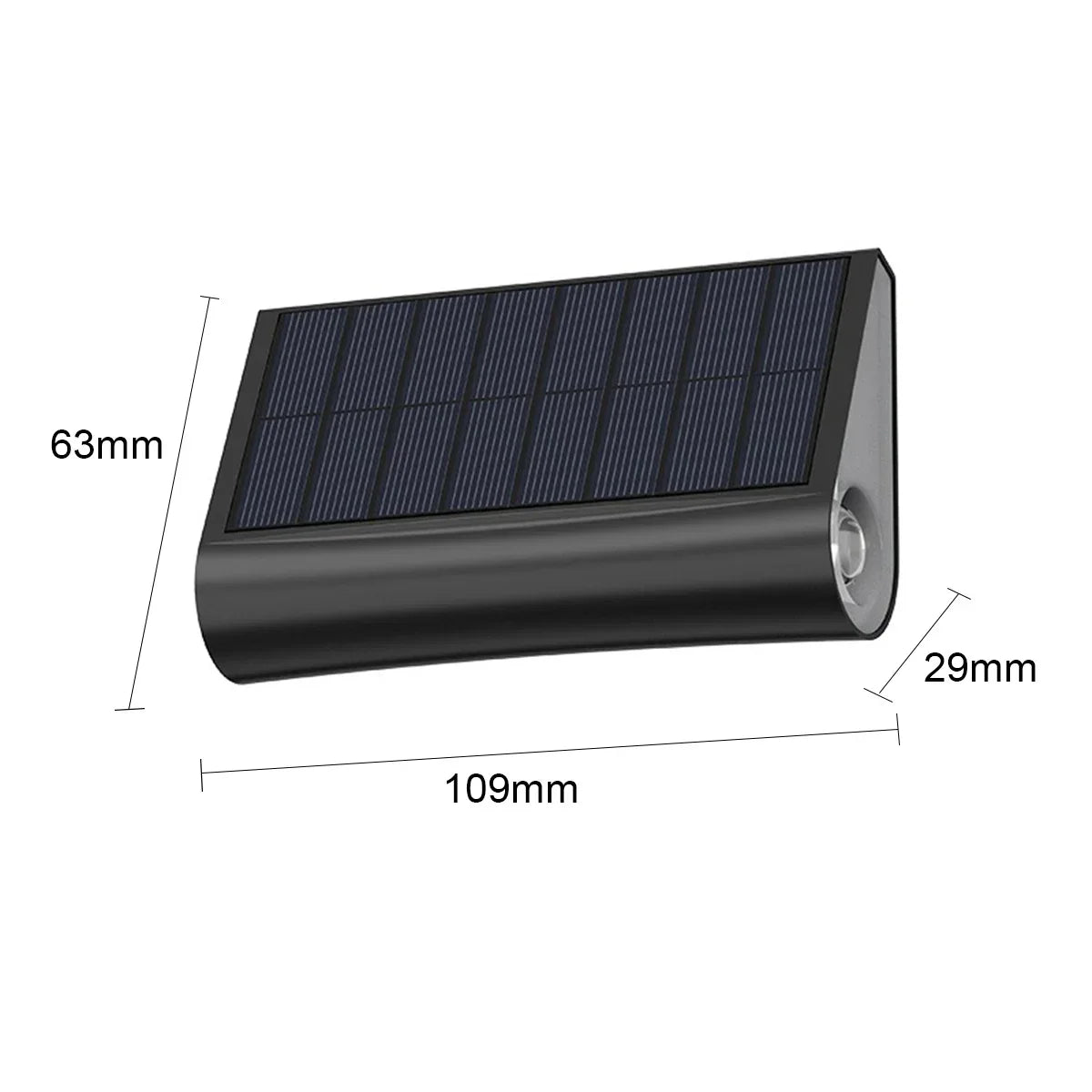 applique murale solaire led ip65 contemporaine adhésif vis noire abs