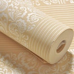 papier peint floral relief classique beige marron rose bleu blanc doré imperméable