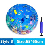 tapis jeu d'eau chat pompe motif marin poisson lit gonflable interactif