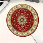 tapis rond vintage oriental persan motif floral ornements floraux rouge beige tapis souris antidérapant