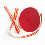 ruban gros grain rayé rouge jaune 25 yards polyester décoration barrette papillon double face
