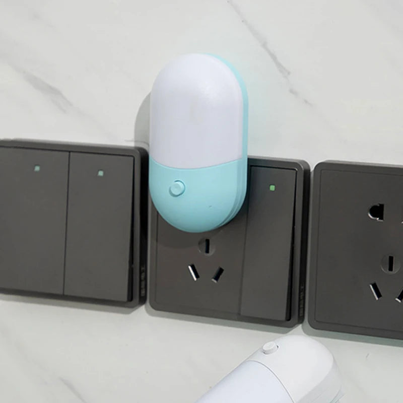 veilleuse led enfichable protection yeux lampe chevet bébé salon blanc moderne tactile prise murale