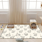 tapis imperméable anti dérapant rapide chiens blanc noir motif chiots étoiles moderne chambre animal