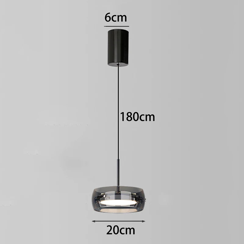 suspension lumineuse moderne transparente argentée lisse minimaliste pendentif chaîne métallique led dimmable