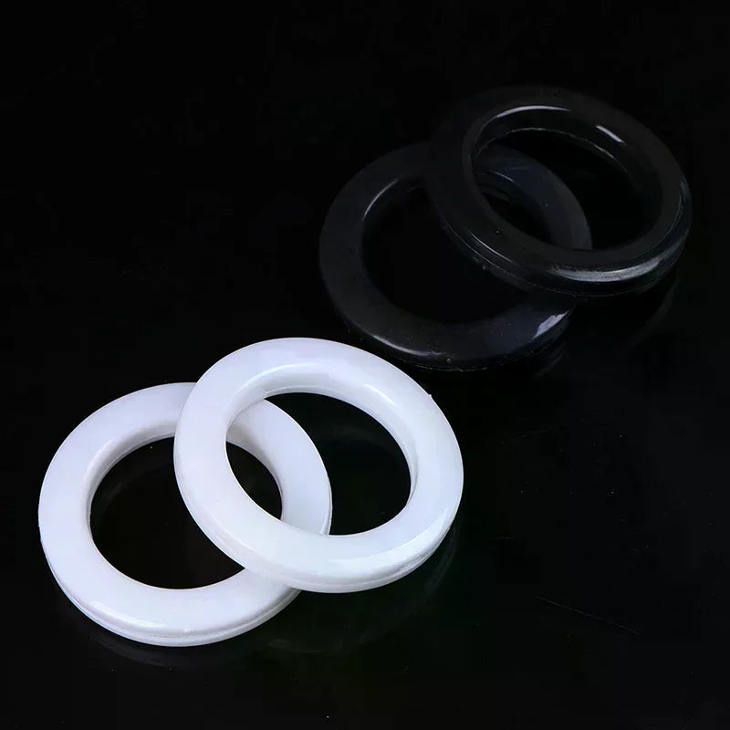 anneaux fixation rideaux plastique noir blanc simples 43mm 64mm decoration interieur accessoire fenetre