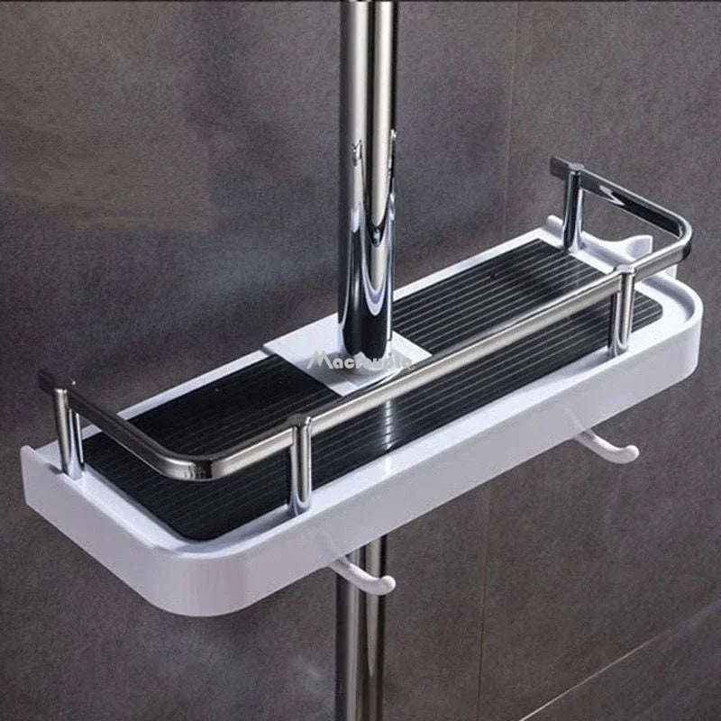 étagère douche moderne rayures horizontales blanc noir clips mural rechargeable minimaliste
